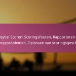 Volleybal Scoren: Scoringsfouten, Rapporteren van scoringsproblemen, Oplossen van scoringsgeschillen