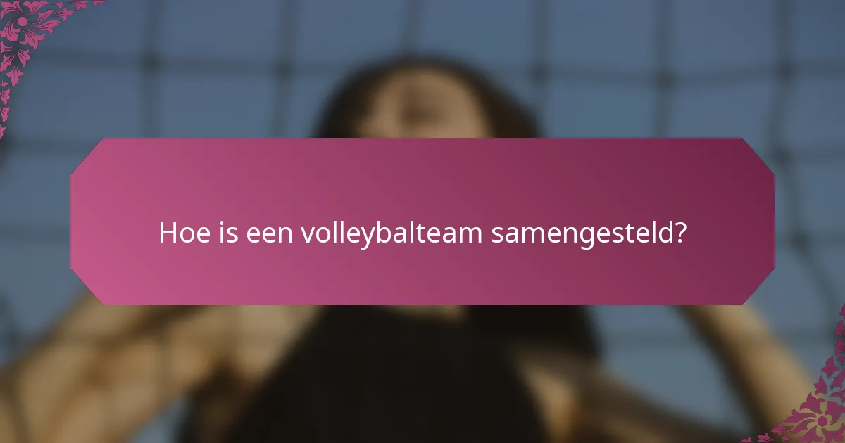 Hoe is een volleybalteam samengesteld?