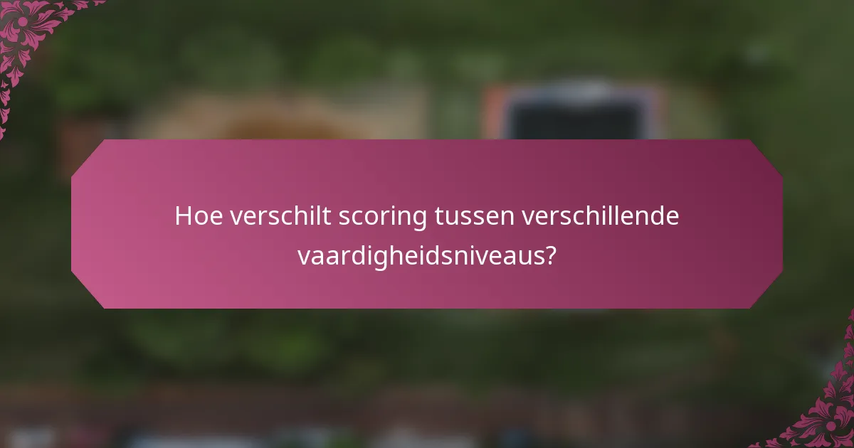 Hoe verschilt scoring tussen verschillende vaardigheidsniveaus?