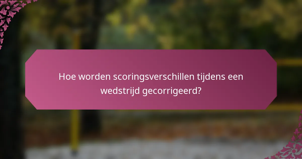 Hoe worden scoringsverschillen tijdens een wedstrijd gecorrigeerd?