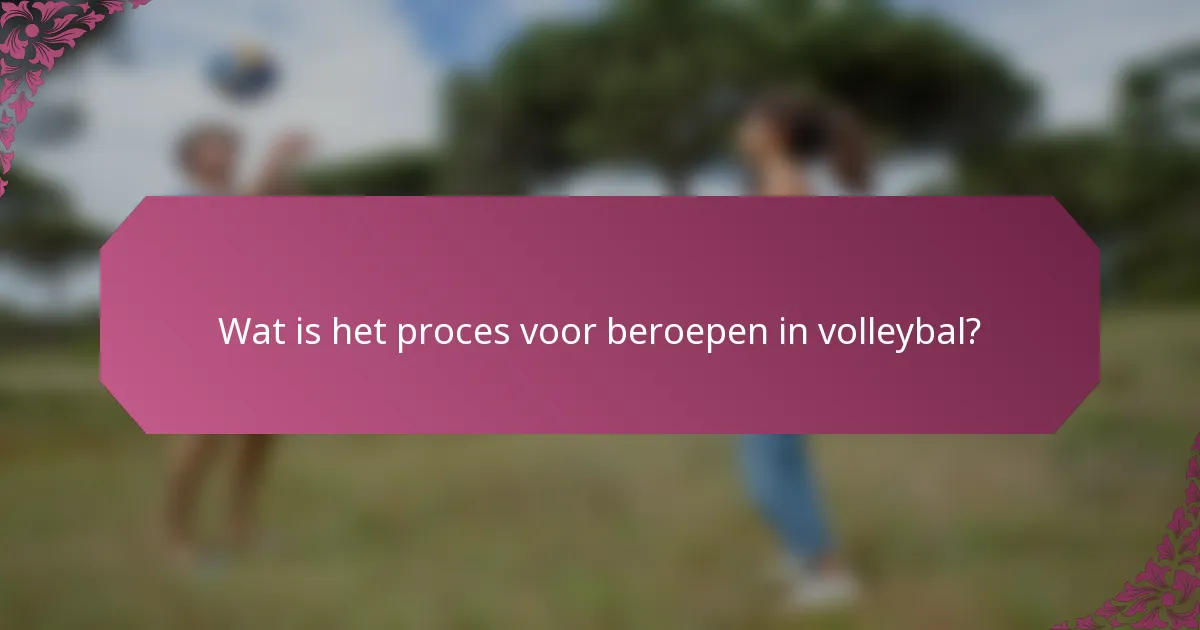 Wat is het proces voor beroepen in volleybal?