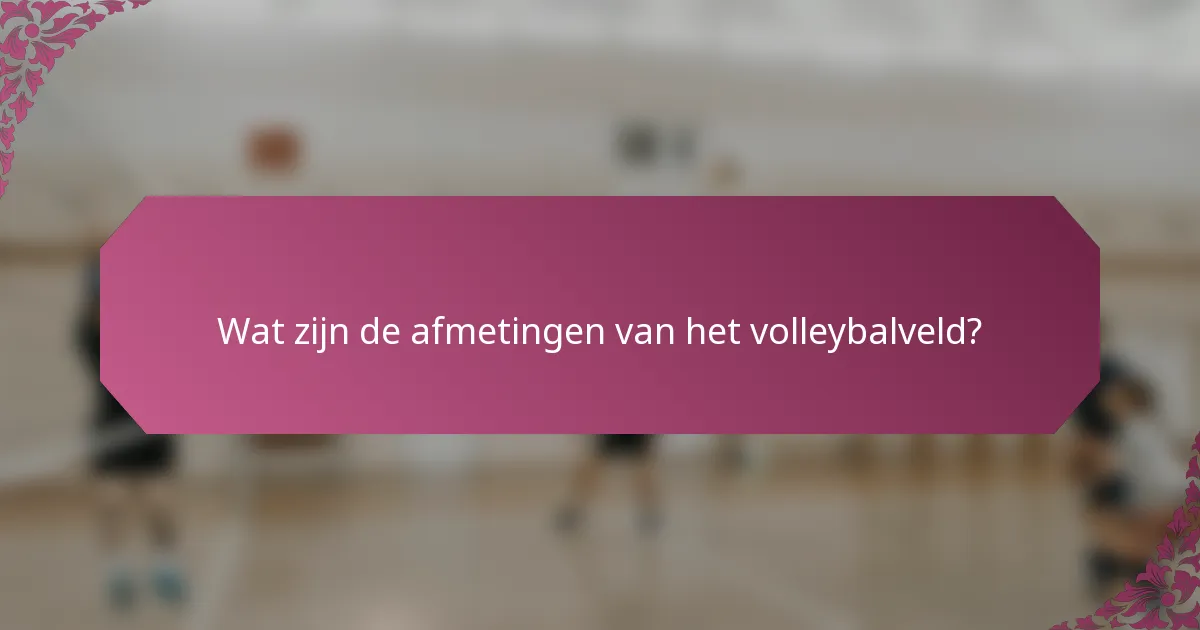 Wat zijn de afmetingen van het volleybalveld?