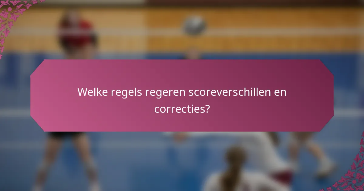 Welke regels regeren scoreverschillen en correcties?